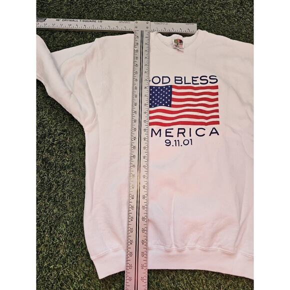 Vintage God Bless America 9.11.01 Sz Large Red White Blue NY USA Patriotic - Picture 5 of 6